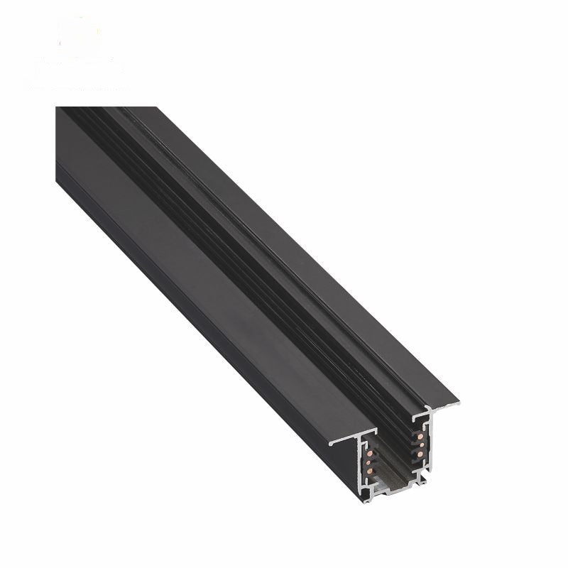 LED Lighting Rail Recessed Track 6 Wires 3 Circuits DALI 1M 2M 3M Black LED Aluminum Commercial Lighting Track Adapter - imag