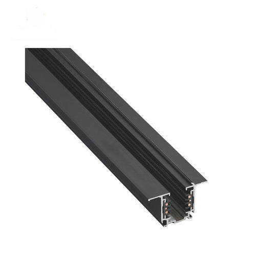 LED Lighting Rail Recessed Track 6 Wires 3 Circuits DALI 1M 2M 3M Black LED Aluminum Commercial Lighting Track Adapter - imag