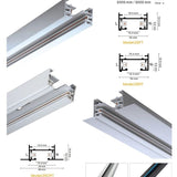 Surface Mounted Rail Track System 2Wires Track  Rail 3000mm Track System 2Wires - image 6
