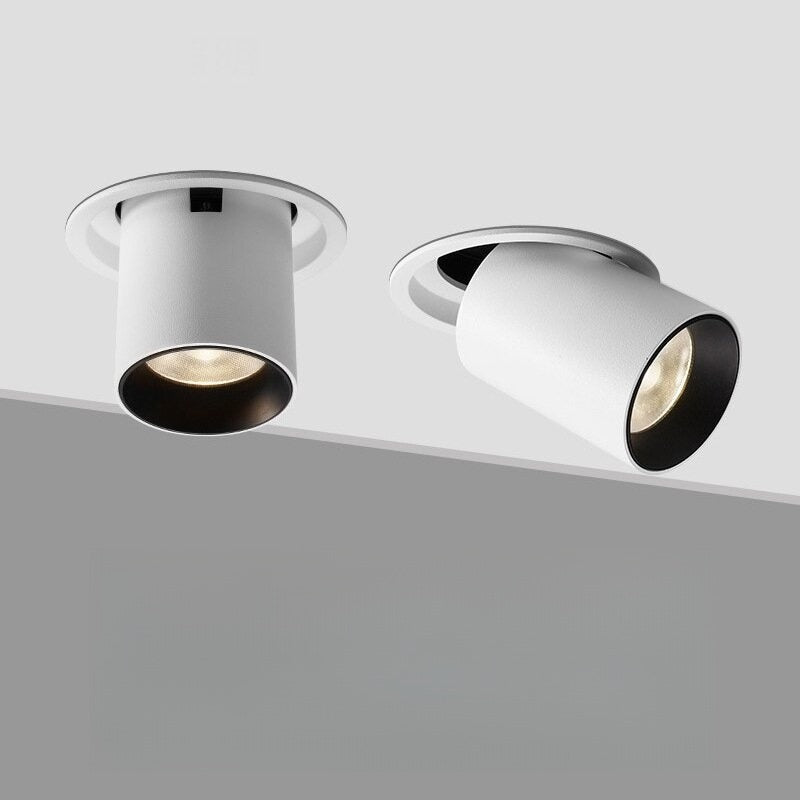 White/Black Recessed Adjustable LED Downlight 12W stretching spot lighting single/double head - image 1